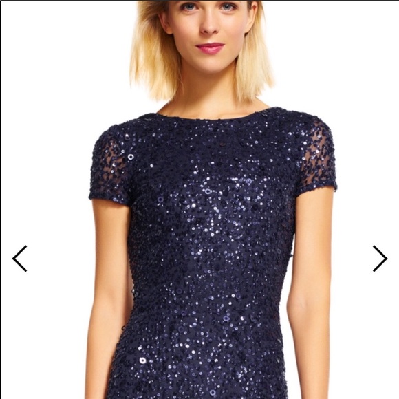 Adrianna Papell Scoop Back Sequin Gown - Picture 3 of 7
